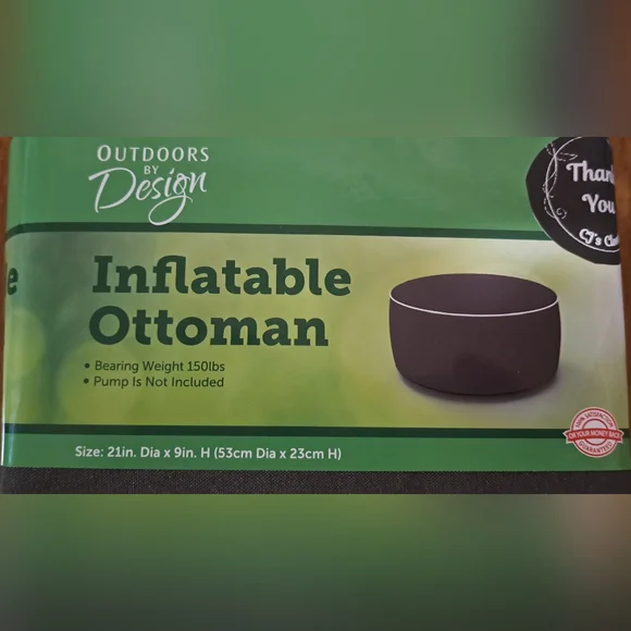 Gray Inflatable Ottoman - Picture 2 of 3